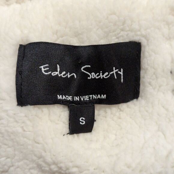 NWT Eden Society Burgundy Quilted Hooded Parka Jacket Drawstring Size S - Picture 8 of 12